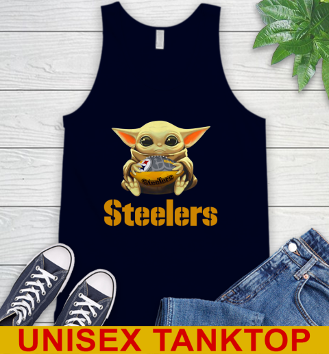 NFL Football Pittsburgh Steelers Baby Yoda Star Wars Shirt Tank Top - Image 4