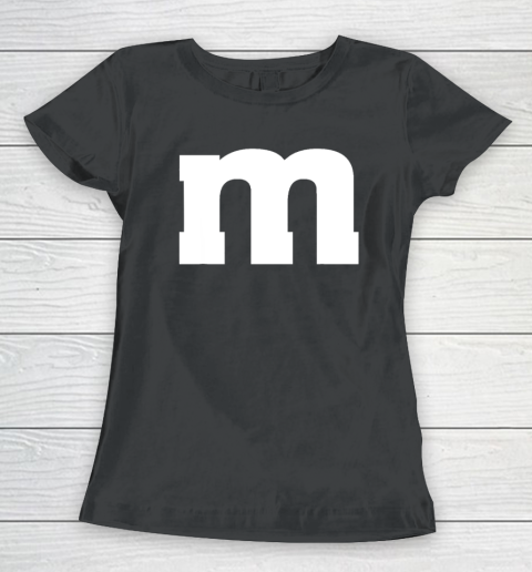 Funny Letter m Chocolate Candy Halloween Team Groups Costume Women's T-Shirt
