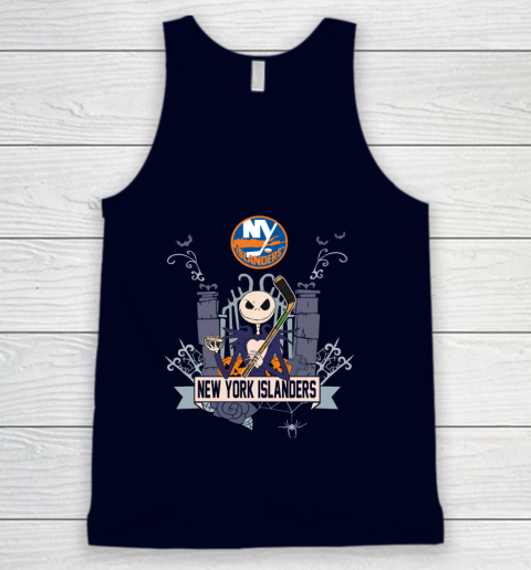NHL New York Islanders Hockey Jack Skellington Halloween Tank Top 2