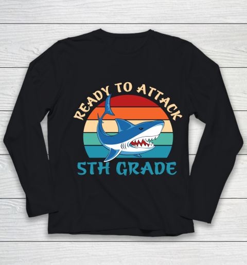 Back To School Shirt Ready to attack 5th grade Youth Long Sleeve