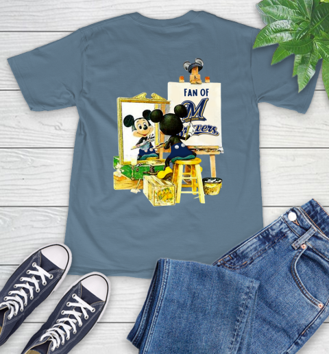 MLB Baseball Milwaukee Brewers Mickey Drawing Shirt 9
