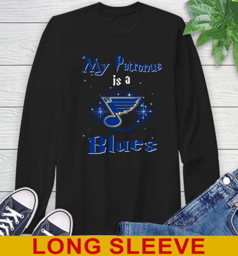 NHL Hockey Harry Potter My Patronus Is A St.Louis Blues Long Sleeve T-Shirt