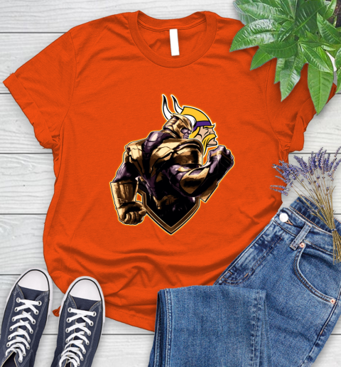 NFL Thanos Avengers Endgame Football Sports Minnesota Vikings Women's T-Shirt 4