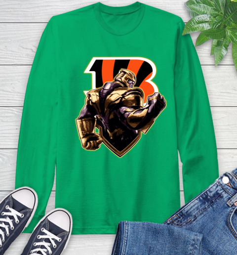 NFL Thanos Avengers Endgame Football Sports Cincinnati Bengals Long Sleeve T-Shirt 7