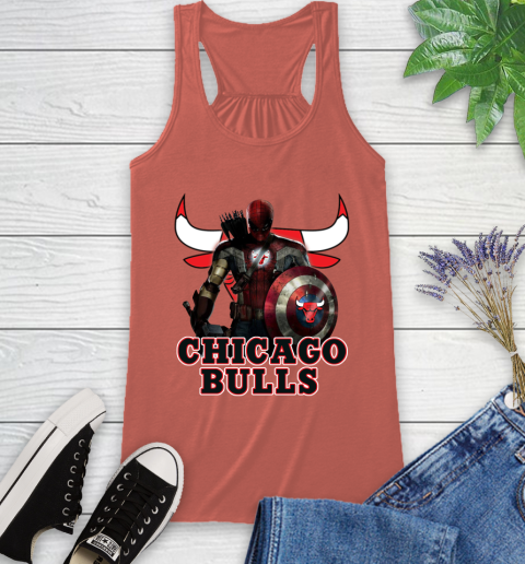 Chicago Bulls NBA Basketball Captain America Thor Spider Man Hawkeye Avengers Racerback Tank 4