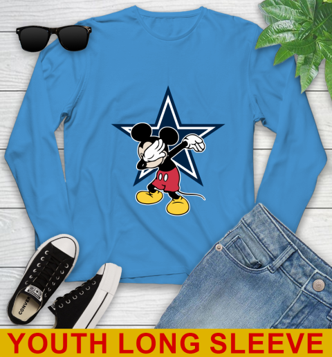 Dallas Cowboys NFL Football Dabbing Mickey Disney Sports Youth Long Sleeve 8