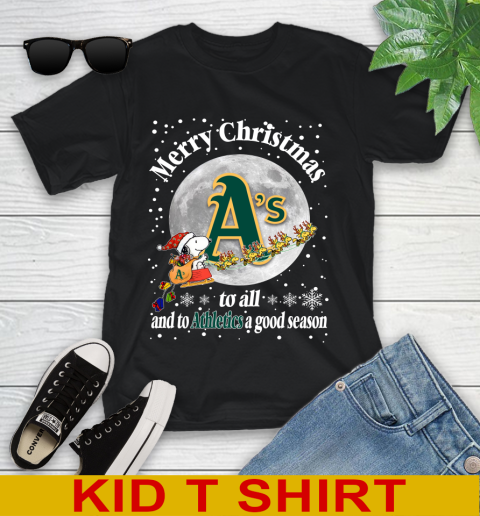 Oakland Athletics Merry Christmas To All And To Athletics A Good Season MLB Baseball Sports Youth T-Shirt
