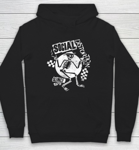 Social Distortion White Spray Skelly Hoodie