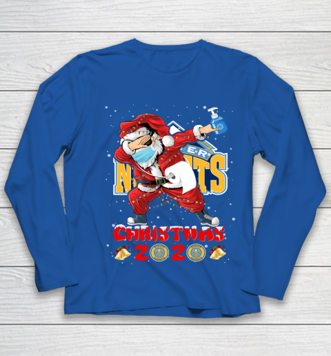 Denver Nuggets Funny Santa Claus Dabbing Christmas 2020 NBA Youth Long Sleeve 7