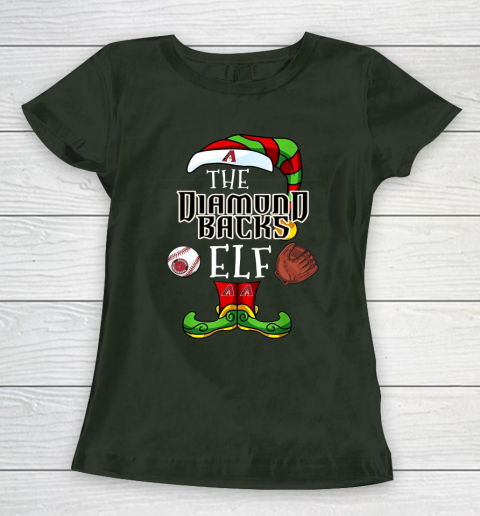 Arizona Diamondbacks Christmas ELF Funny MLB Women's T-Shirt 4