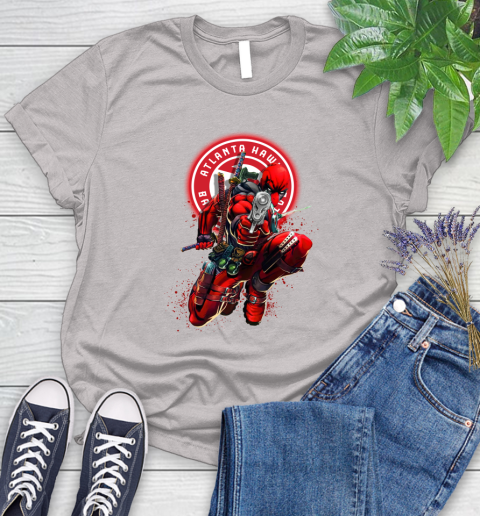 NBA Deadpool Marvel Comics Sports Basketball Atlanta Hawks Women's T-Shirt 10