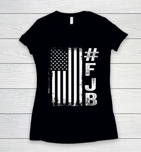 FJB Fuck Joe Biden American Flag Women's V-Neck T-Shirt