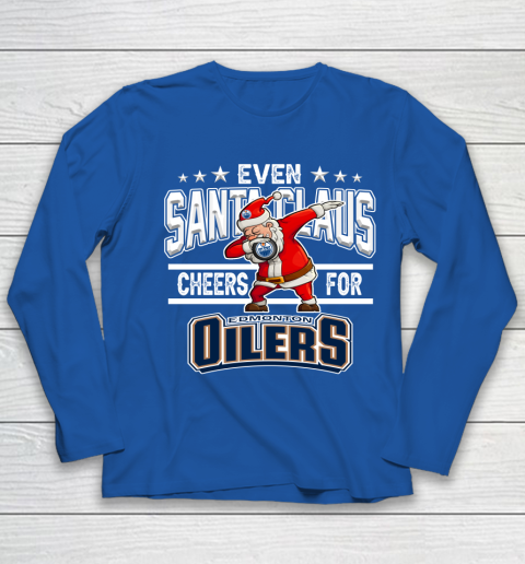 Edmonton Oilers Even Santa Claus Cheers For Christmas NHL Youth Long Sleeve 8 Edmonton Oilers Even Santa Claus Cheers For Christmas NHL Youth Long Sleeve - Image 8
