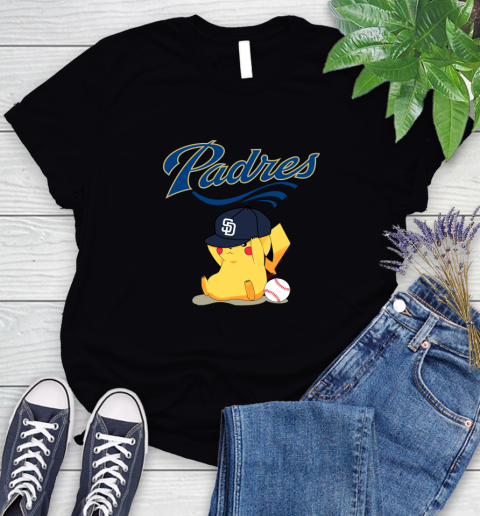 MLB Pikachu Baseball Sports San Diego Padres Women's T-Shirt 2