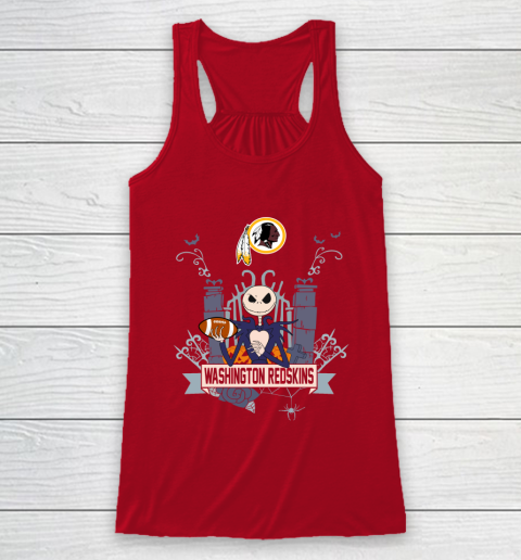 NFL Washington Redskins Football Jack Skellington Halloween Racerback Tank 4