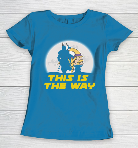 Minnesota Vikings NFL Football Star Wars Yoda And Mandalorian This Is The Way Women's T-Shirt 6