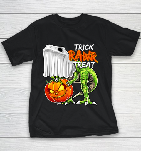Halloween Dinosaur Ghost Pumpkin Jack O Lantern Gift Boys Youth T-Shirt