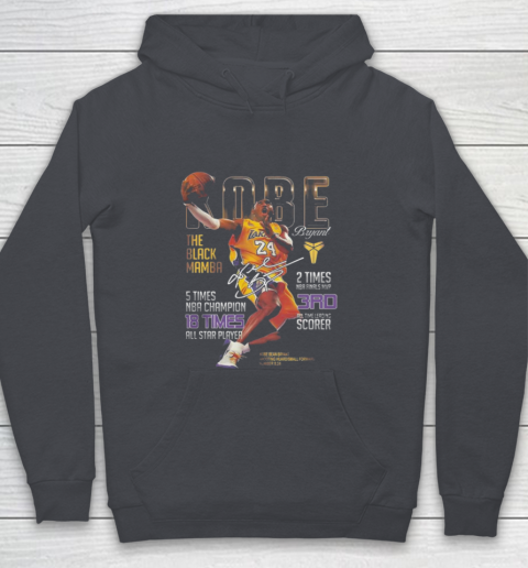 Kobe Bryant The Black Mamba 5 Times NBA Champions Signatures Youth Hoodie 5
