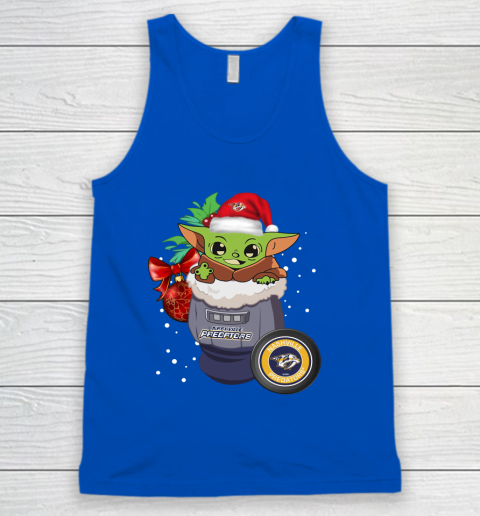Nashville Predators Christmas Baby Yoda Star Wars Funny Happy NHL Tank Top 5