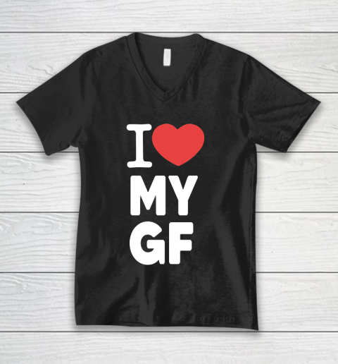 I Heart My Girlfriend  I Love My Girlfriend Valentines Day V-Neck T-Shirt