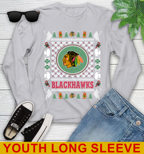 Chicago Blackhawks Merry Christmas NHL Hockey Loyal Fan Youth Long Sleeve 5