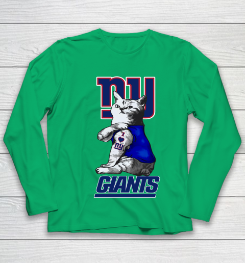NFL Football My Cat Loves New York Giants Youth Long Sleeve 4