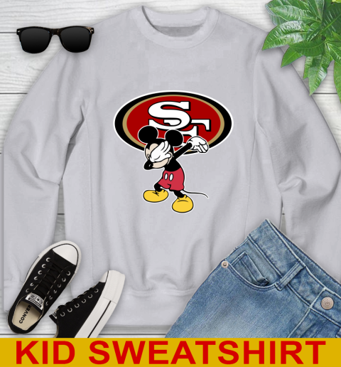 San Francisco 49ers NFL Football Dabbing Mickey Disney Sports Youth Sweatshirt 4