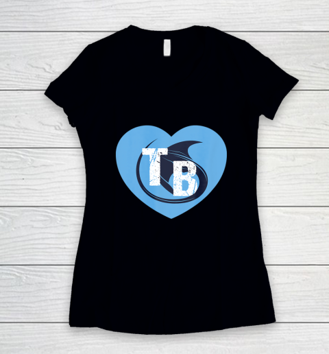 Stingray Love Tampa Bay Vintage TB Cool Tampa Bay Heart Women's V-Neck T-Shirt