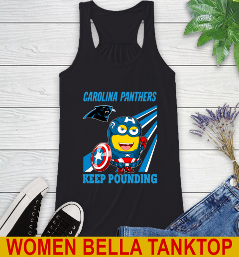 NFL Football Carolina Panthers Captain America Marvel Avengers Minion Shirt Racerback Tank