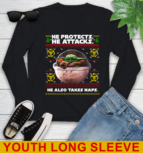 He Protects He Attacks He Also Takes Naps Baby Yoda Shirts 117