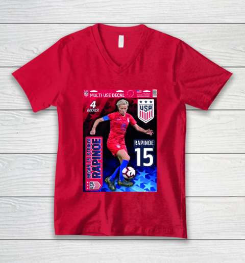 Megan Rapinoe USA Team 15 V-Neck T-Shirt 6