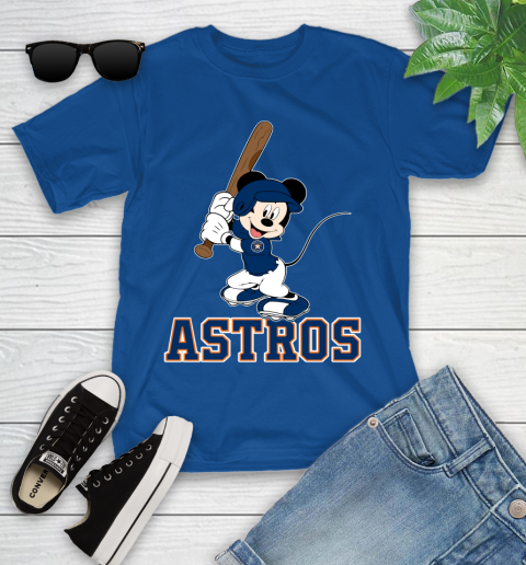 MLB Baseball Houston Astros Cheerful Mickey Mouse Shirt Youth T-Shirt 9