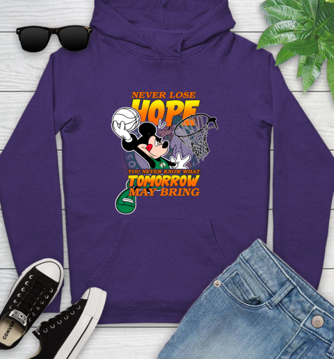 Boston Celtics NBA Basketball Mickey Disney Never Lose Hope Youth Hoodie 5