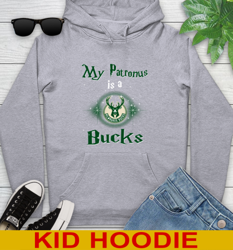 NBA Basketball Harry Potter My Patronus Is A Milwaukee Bucks Youth Hoodie 6