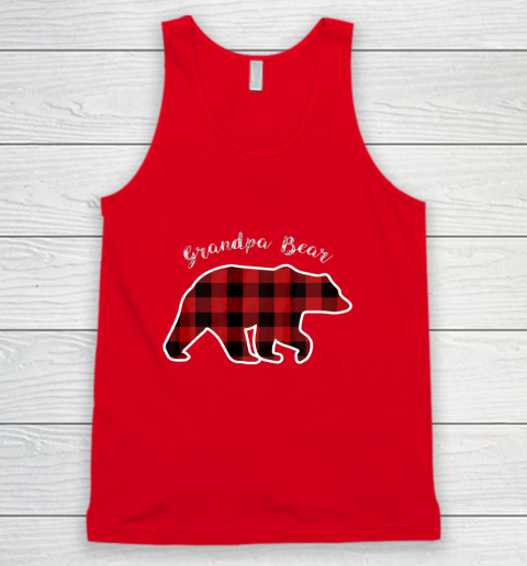 GRANDPA BEAR Men Red Plaid Christmas Pajama Family Gift Tank Top 5