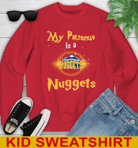 NBA Basketball Harry Potter My Patronus Is A Denver Nuggets Youth Sweatshirt 7