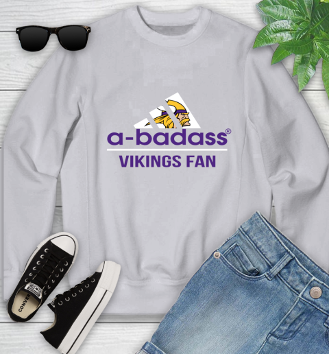 Minnesota Vikings NFL Football A Badass Adidas Adoring Fan Sports (1) Youth Sweatshirt 3