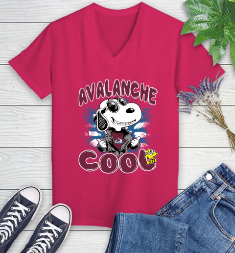 NHL Hockey Colorado Avalanche Cool Snoopy Shirt Women's V-Neck T-Shirt 7
