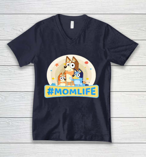 Bluey Mom Family For Life V-Neck T-Shirt 2