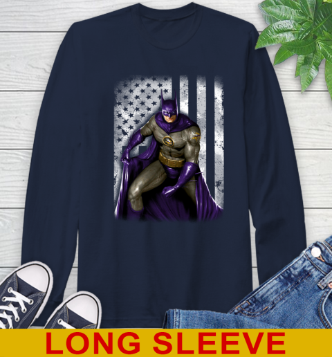 Minnesota Vikings NFL Football Batman DC American Flag Shirt Long Sleeve T-Shirt 3