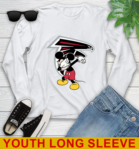 Atlanta Falcons NFL Football Dabbing Mickey Disney Sports Youth Long Sleeve