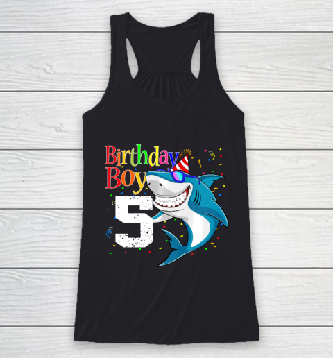 Kids 5th Birthday Boy Shark Shirts 5 Jaw Some Four Tees Boys 5 Years Old Racerback Tank
