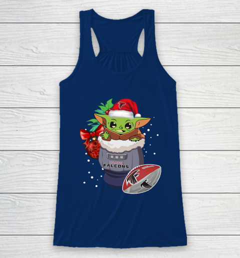 Atlanta Falcons Christmas Baby Yoda Star Wars Funny Happy NFL Racerback Tank 7