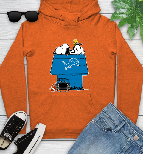 Detroit Lions NFL Football Snoopy Woodstock The Peanuts Movie Youth Hoodie 5