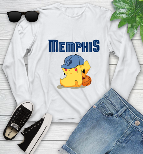 NBA Pikachu Basketball Sports Memphis Grizzlies Youth Long Sleeve