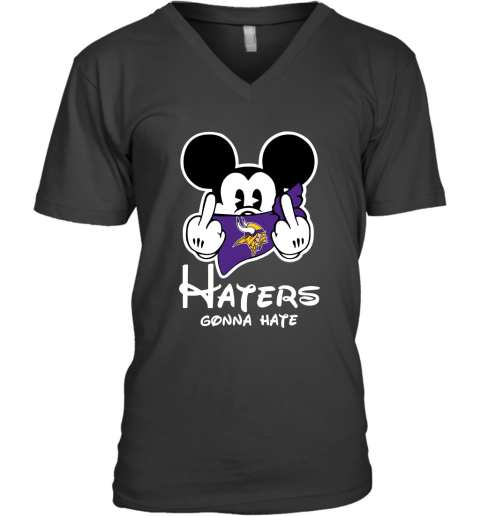 NFL Minnesota Vikings Haters Gonna Hate Mickey Mouse Disney Football T Shirt xtD7qsSqJKR v neck unisex 8 95 151514 front black