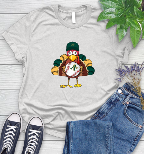 Oakland Athletics Turkey thanksgiving Women's T-Shirt Oakland Athletics Turkey thanksgiving Women's T-Shirt