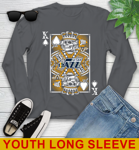 Utah Jazz NBA Basketball The King Of Spades Death Cards Shirt Youth Long Sleeve 9