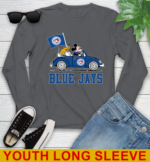 MLB Baseball Toronto Blue Jays Pluto Mickey Driving Disney Shirt Youth Long Sleeve 9