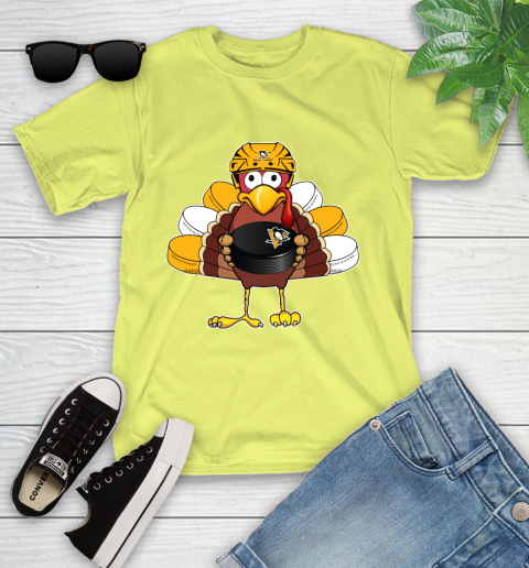 Pittsburgh Penguins Turkey Thanksgiving Day Youth T-Shirt 8